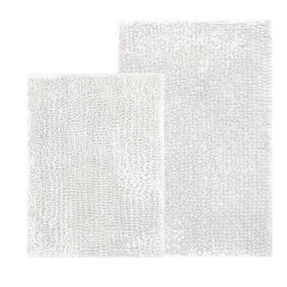 CATALINA HOME Costa Rica Soft Chenille Luxurious 2PC. Set (White) - Picture 2 of 5